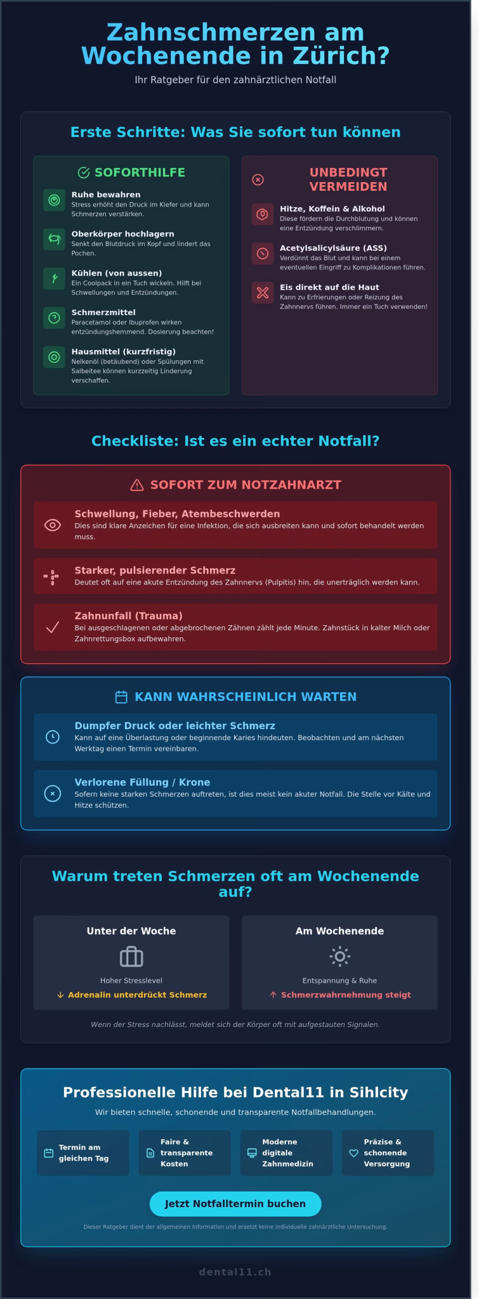 Zahnschmerzen am Wochenende in Zürich: Schnelle Hilfe und Notfall-Tipps