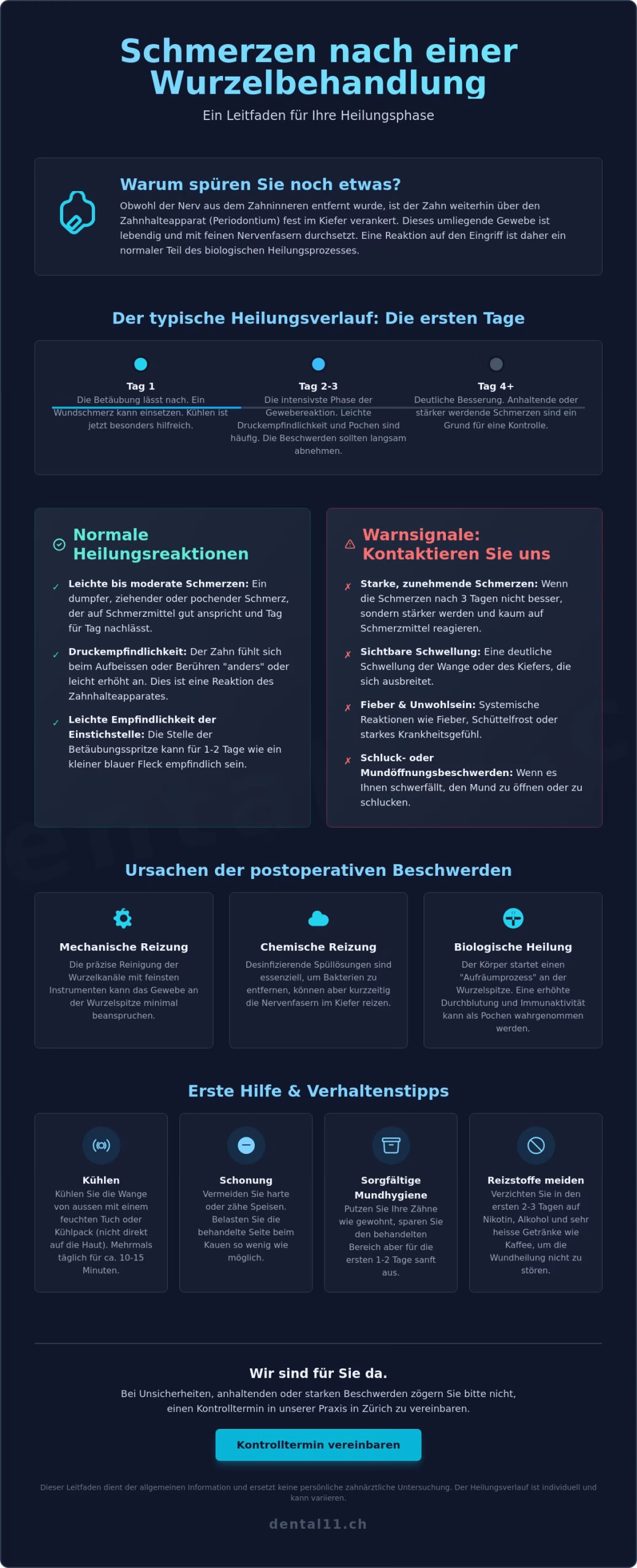 Schmerzen nach einer Wurzelbehandlung: Was ist normal und wann sollten Sie zum Zahnarzt?